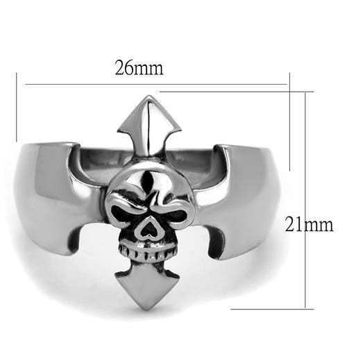 TK2318 - High polished (no plating) Stainless Steel Ring with Epoxy in Jet - Alamode - Flyclothing LLC