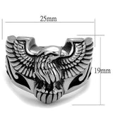 TK2319 - High polished (no plating) Stainless Steel Ring with Epoxy  in Jet - Alamode