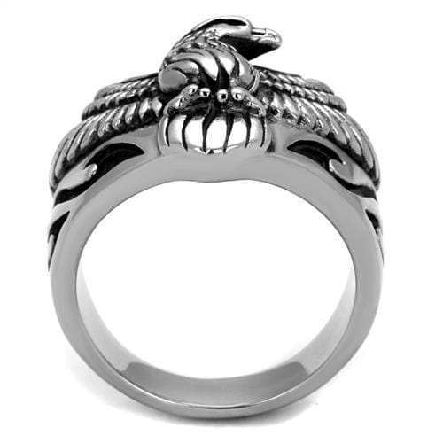TK2319 - High polished (no plating) Stainless Steel Ring with Epoxy in Jet - Alamode - Flyclothing LLC