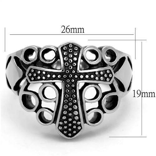 TK2320 - High polished (no plating) Stainless Steel Ring with Epoxy in Jet - Alamode - Flyclothing LLC