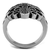 TK2320 - High polished (no plating) Stainless Steel Ring with Epoxy  in Jet - Alamode