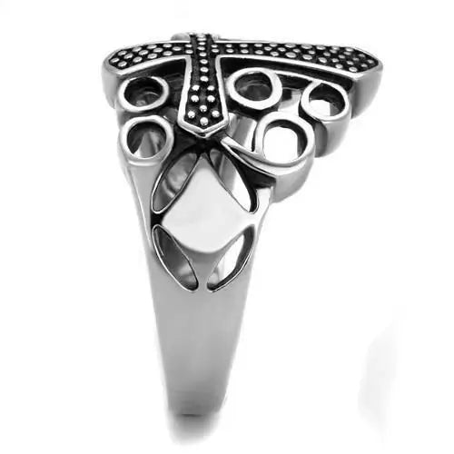 TK2320 - High polished (no plating) Stainless Steel Ring with Epoxy in Jet - Alamode - Flyclothing LLC