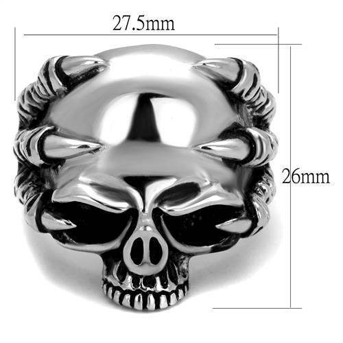 TK2323 - High polished (no plating) Stainless Steel Ring with Epoxy in Jet - Alamode - Flyclothing LLC
