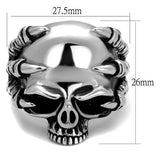 TK2323 - High polished (no plating) Stainless Steel Ring with Epoxy  in Jet - Alamode
