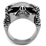 TK2323 - High polished (no plating) Stainless Steel Ring with Epoxy  in Jet - Alamode