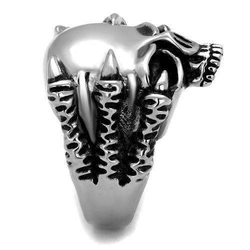 TK2323 - High polished (no plating) Stainless Steel Ring with Epoxy in Jet - Alamode - Flyclothing LLC