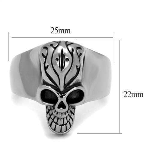 TK2324 - High polished (no plating) Stainless Steel Ring with Epoxy in Jet - Alamode - Flyclothing LLC