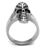 TK2324 - High polished (no plating) Stainless Steel Ring with Epoxy  in Jet - Alamode