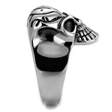 TK2324 - High polished (no plating) Stainless Steel Ring with Epoxy  in Jet - Alamode