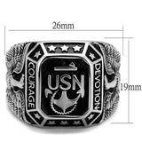 TK2325 - High polished (no plating) Stainless Steel Ring with Epoxy in Jet - Alamode - Flyclothing LLC
