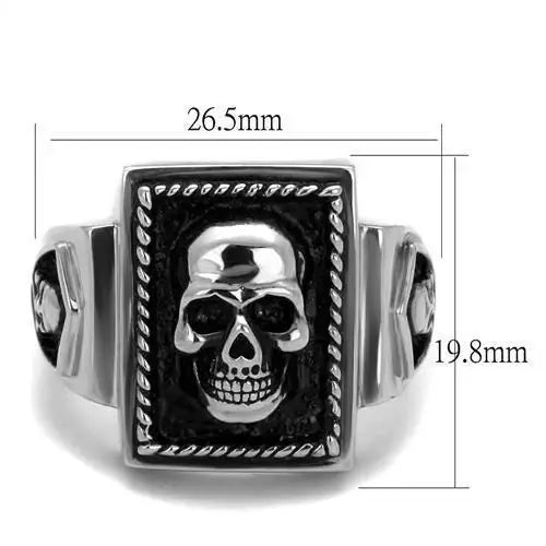 TK2326 - High polished (no plating) Stainless Steel Ring with Epoxy in Jet - Alamode - Flyclothing LLC