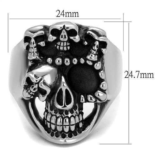 TK2329 - High polished (no plating) Stainless Steel Ring with Epoxy in Jet - Alamode - Flyclothing LLC