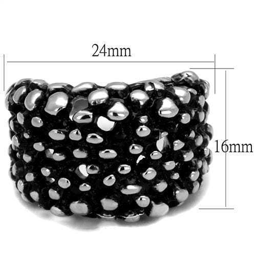 TK2334 - High polished (no plating) Stainless Steel Ring with Epoxy in Jet - Alamode - Flyclothing LLC