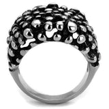 TK2334 - High polished (no plating) Stainless Steel Ring with Epoxy in Jet - Alamode - Flyclothing LLC