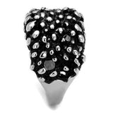 TK2334 - High polished (no plating) Stainless Steel Ring with Epoxy in Jet - Alamode - Flyclothing LLC