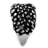 TK2334 - High polished (no plating) Stainless Steel Ring with Epoxy  in Jet - Alamode