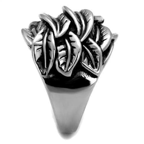 TK2336 - High polished (no plating) Stainless Steel Ring with Epoxy in Jet - Alamode - Flyclothing LLC