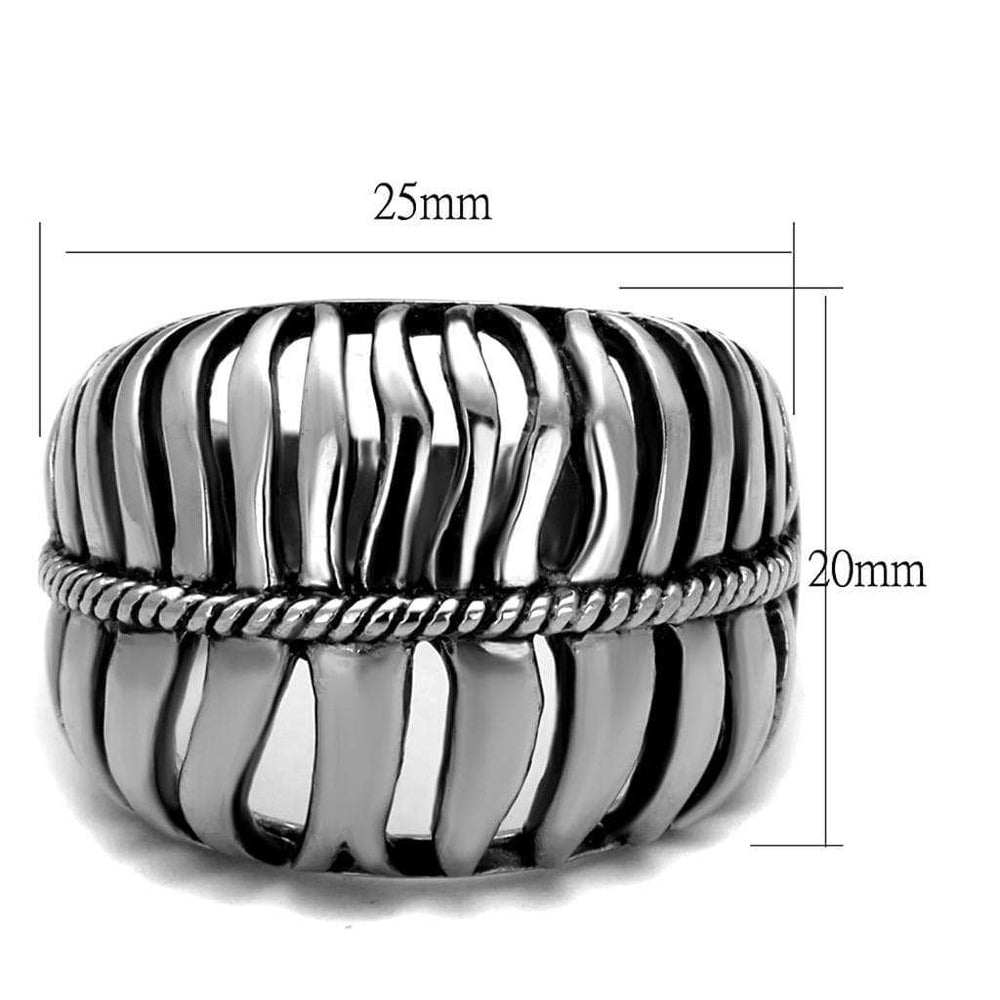 TK2341 - High polished (no plating) Stainless Steel Ring with Epoxy in Jet - Alamode - Flyclothing LLC