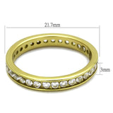 TK2343G - IP Gold(Ion Plating) Stainless Steel Ring with AAA Grade CZ  in Clear - Alamode
