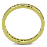 TK2343G - IP Gold(Ion Plating) Stainless Steel Ring with AAA Grade CZ  in Clear - Alamode