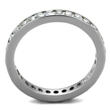 TK2343 - High polished (no plating) Stainless Steel Ring with AAA Grade CZ in Clear - Alamode - Flyclothing LLC