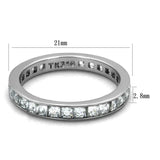High polished (no plating) Stainless Steel Ring with AAA Grade CZ in Clear - Alamode - Flyclothing LLC