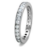 High polished (no plating) Stainless Steel Ring with AAA Grade CZ in Clear - Alamode - Flyclothing LLC