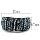 TK2355 - IP Black(Ion Plating) Stainless Steel Ring with Top Grade Crystal in Montana - Alamode - Flyclothing LLC