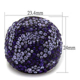 TK2358 - IP Black(Ion Plating) Stainless Steel Ring with Top Grade Crystal in Tanzanite - Alamode - Flyclothing LLC