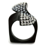 TK2360 - IP Black(Ion Plating) Stainless Steel Ring with Top Grade Crystal in Montana - Alamode - Flyclothing LLC