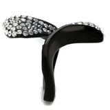 TK2360 - IP Black(Ion Plating) Stainless Steel Ring with Top Grade Crystal in Montana - Alamode - Flyclothing LLC
