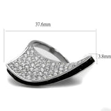 TK2361 - Two-Tone IP Black (Ion Plating) Stainless Steel Ring with Top Grade Crystal in Jet - Alamode - Flyclothing LLC