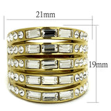 TK2362 - IP Gold(Ion Plating) Stainless Steel Ring with Top Grade Crystal  in Clear - Alamode