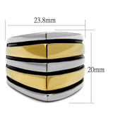TK2367 - Two-Tone IP Gold (Ion Plating) Stainless Steel Ring with Epoxy  in Jet