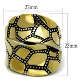TK2368 - Two-Tone IP Gold (Ion Plating) Stainless Steel Ring with Epoxy  in Jet - Alamode