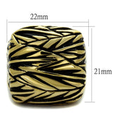 TK2370 - Two-Tone IP Gold (Ion Plating) Stainless Steel Ring with Epoxy  in Jet - Alamode