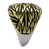 TK2370 - Two-Tone IP Gold (Ion Plating) Stainless Steel Ring with Epoxy in Jet - Alamode - Flyclothing LLC