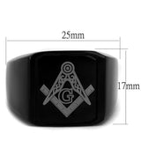 TK2371 - IP Black(Ion Plating) Stainless Steel Ring with No Stone - Alamode - Flyclothing LLC