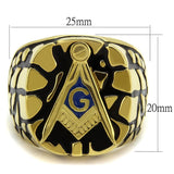 TK2372 - IP Gold(Ion Plating) Stainless Steel Ring with Epoxy  in Capri Blue - Alamode