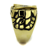 TK2372 - IP Gold(Ion Plating) Stainless Steel Ring with Epoxy  in Capri Blue - Alamode