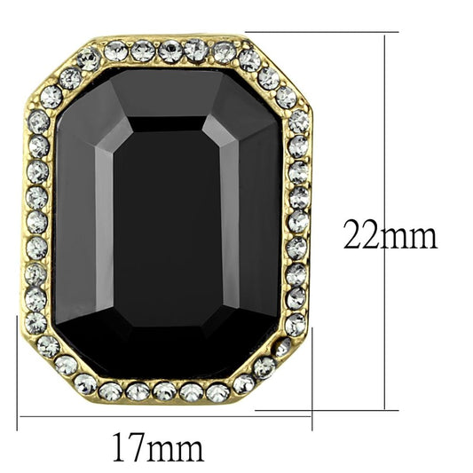 TK2378 - IP Gold(Ion Plating) Stainless Steel Earrings with Top Grade Crystal  in Hematite