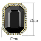 TK2378 - IP Gold(Ion Plating) Stainless Steel Earrings with Top Grade Crystal  in Hematite