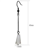 TK2381 - IP Black(Ion Plating) Stainless Steel Earrings with Synthetic Synthetic Glass in Clear - Alamode - Flyclothing LLC