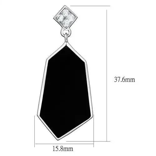 TK2382 - High polished (no plating) Stainless Steel Earrings with AAA Grade CZ in Clear - Alamode - Flyclothing LLC