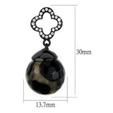 TK2384 - IP Black(Ion Plating) Stainless Steel Earrings with Synthetic Onyx in Multi Color - Alamode - Flyclothing LLC