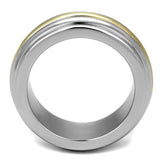 TK2390 - Two-Tone IP Gold (Ion Plating) Stainless Steel Ring with No Stone - Alamode