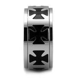 TK2391 - High polished (no plating) Stainless Steel Ring with Epoxy in Jet - Alamode - Flyclothing LLC