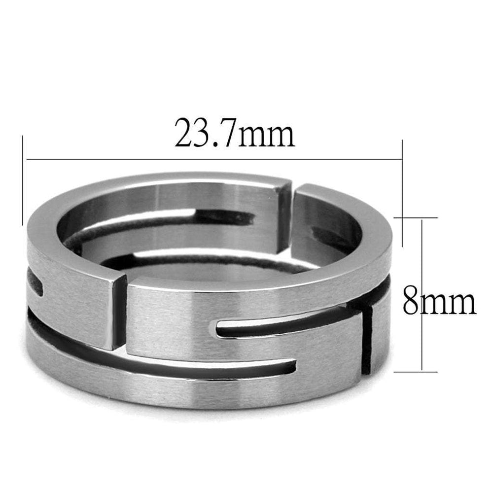TK2393 - High polished (no plating) Stainless Steel Ring with No Stone - Alamode - Flyclothing LLC