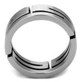 TK2393 - High polished (no plating) Stainless Steel Ring with No Stone - Alamode
