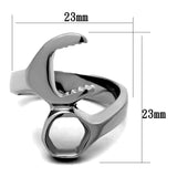 TK2396 - High polished (no plating) Stainless Steel Ring with No Stone - Alamode